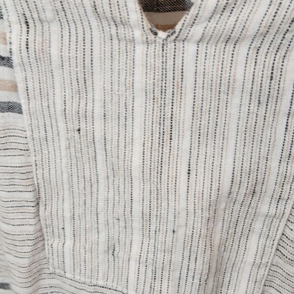 Talbots 100% Linen Stripe V Neck Top - Picture 7 of 9